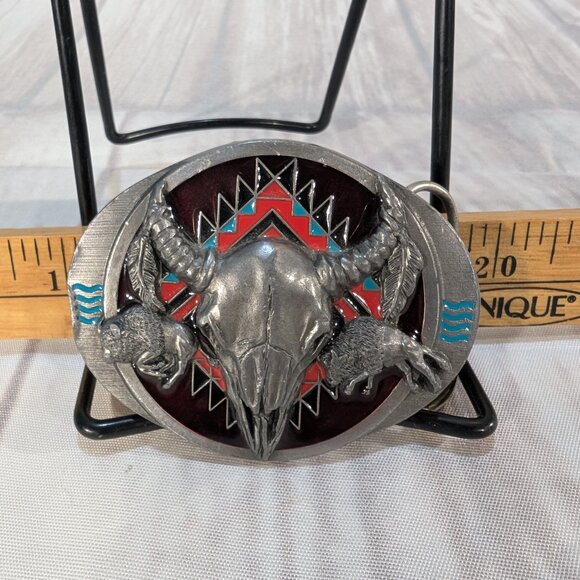Siskiyou Buckle Co. Other - Vintage Siskiyou Buckle Co. Buffalo Skull & Bison Western Belt Buckle M-8